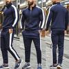 2026 Europe and The United States Spring and Autumn Outdoor New Leisure Men's Sports Suit Color Contrast Outdoor Men's 2 Pieces