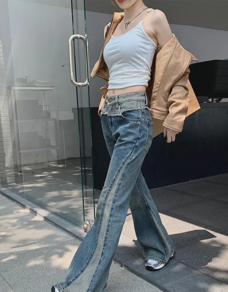 High-Waisted, Slimming, Loose Flared Jeans - Plus Size, Wide-Leg, Floor-Length for Spring & Autumn Women