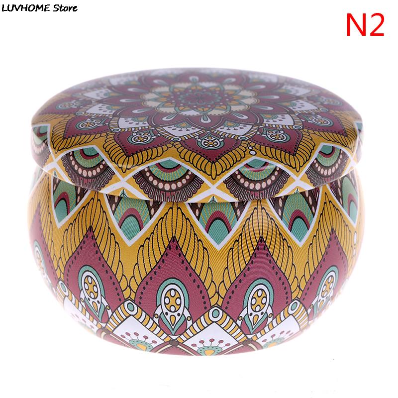 Retro Luxury Candle Jars Holder Storage Case Empty Tin Box Round Container with Lid Small Diy Candle Making Wedding Sweet Gifts