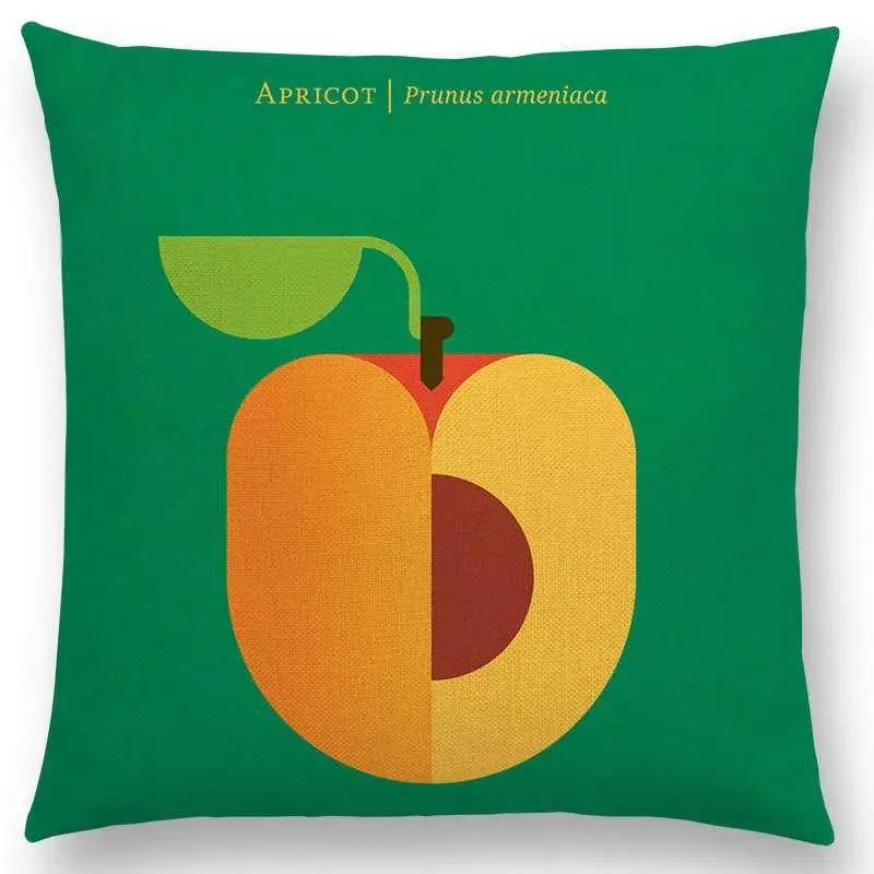 Urocze Owoce Warzywa Poszewka na Poduszkę Cytryna Ananas Awokado Jeżyna Cebula Burak Ogórek Poszewka na Poduszkę Ozdobną na Sofę