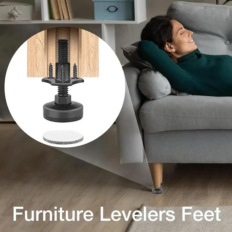 Piedini Livellanti Regolabili per Mobili Bullone Piedini per Sedie Protezione Pavimento Livellata Pad per Gambe Divano Armadio Tavolo Silenzioso Ammortizzante Rialzo per Divano