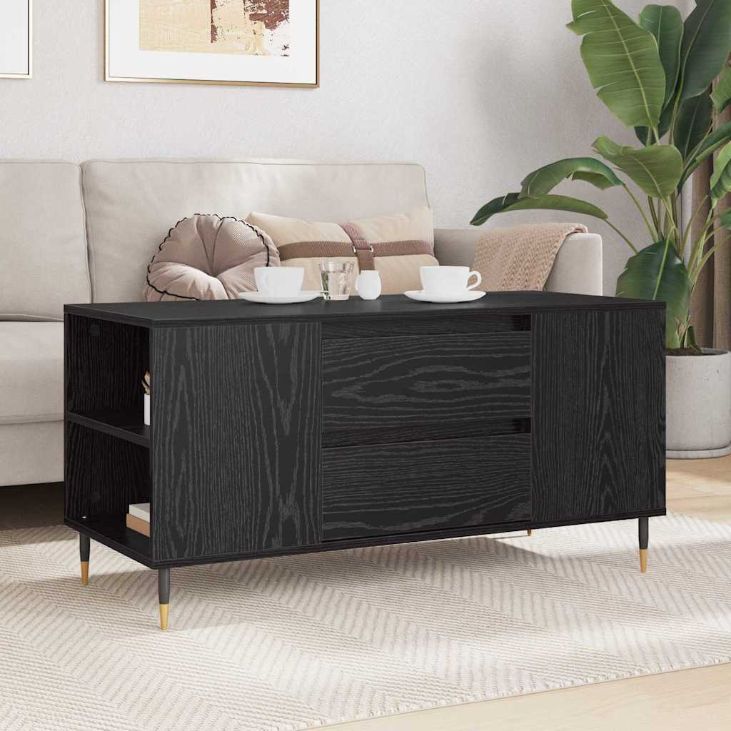Coffee Table Black Oak Look 102 x 44.5 x 50 cm