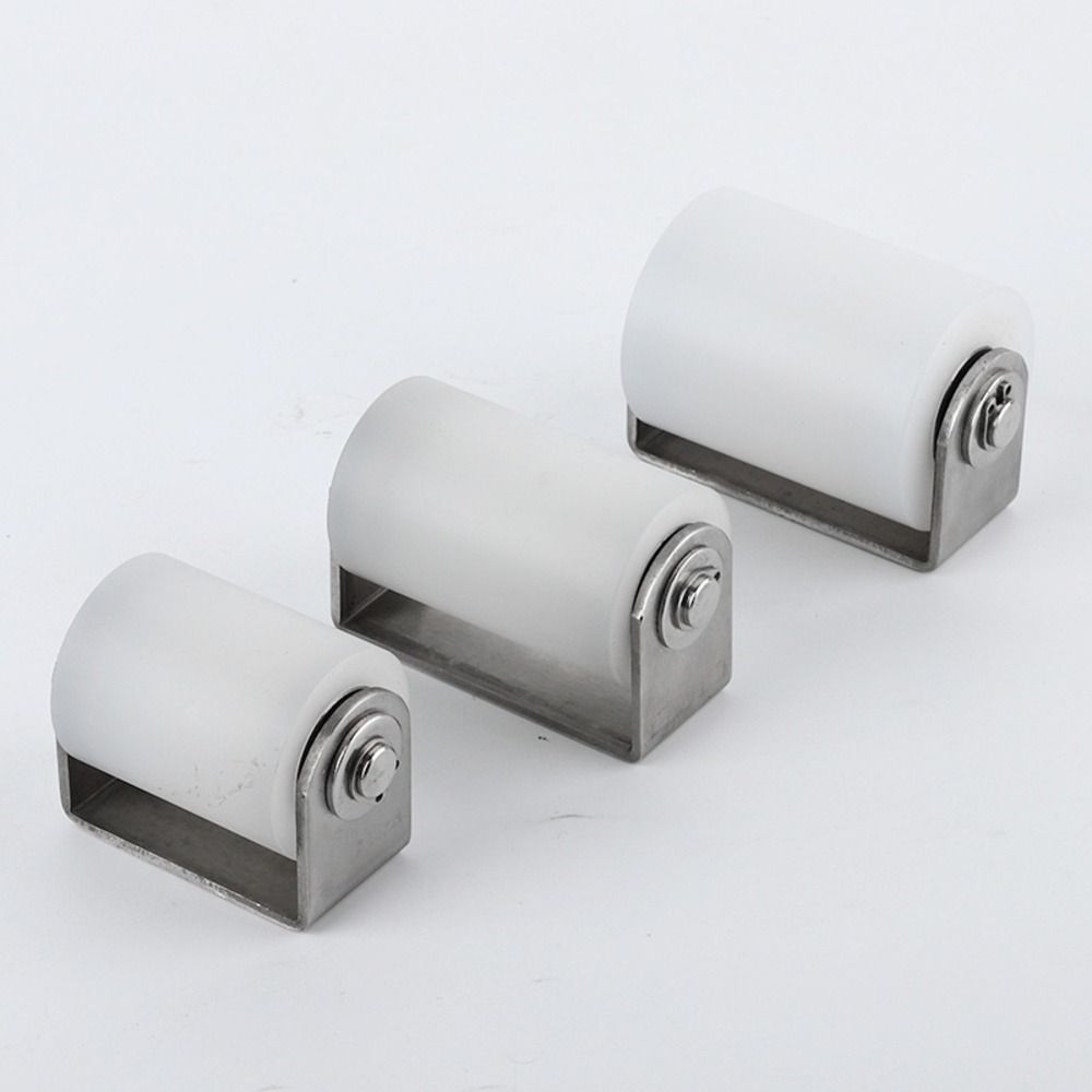 1Pcs 201 Stainless Steel Mobile Door Pulley Solid Ball Bearing Nylon Positioning Roller Rust Proof Wear Resistant