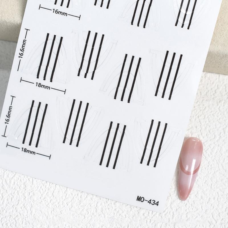 Deep U French Manicure Strip Nail Art Form Fringe Tip Stencil Guides Sticker Diy Line Tips Decoration Tool Self-Adhesive