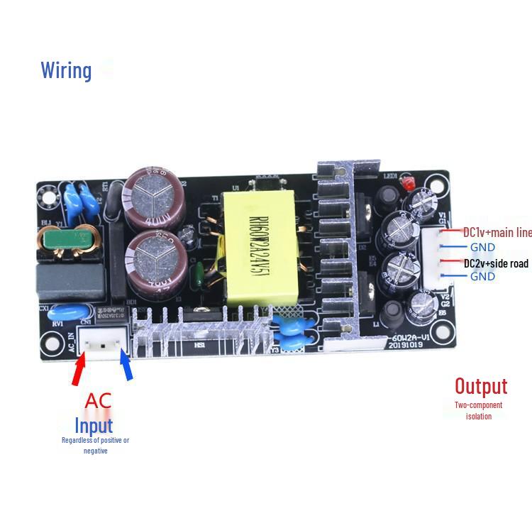 Dual Output 60W DC Step-Down Switching Power Supply: ±15V/2A, ±12V, 18V, 24V from 220V, Uncased, Single-Phase.