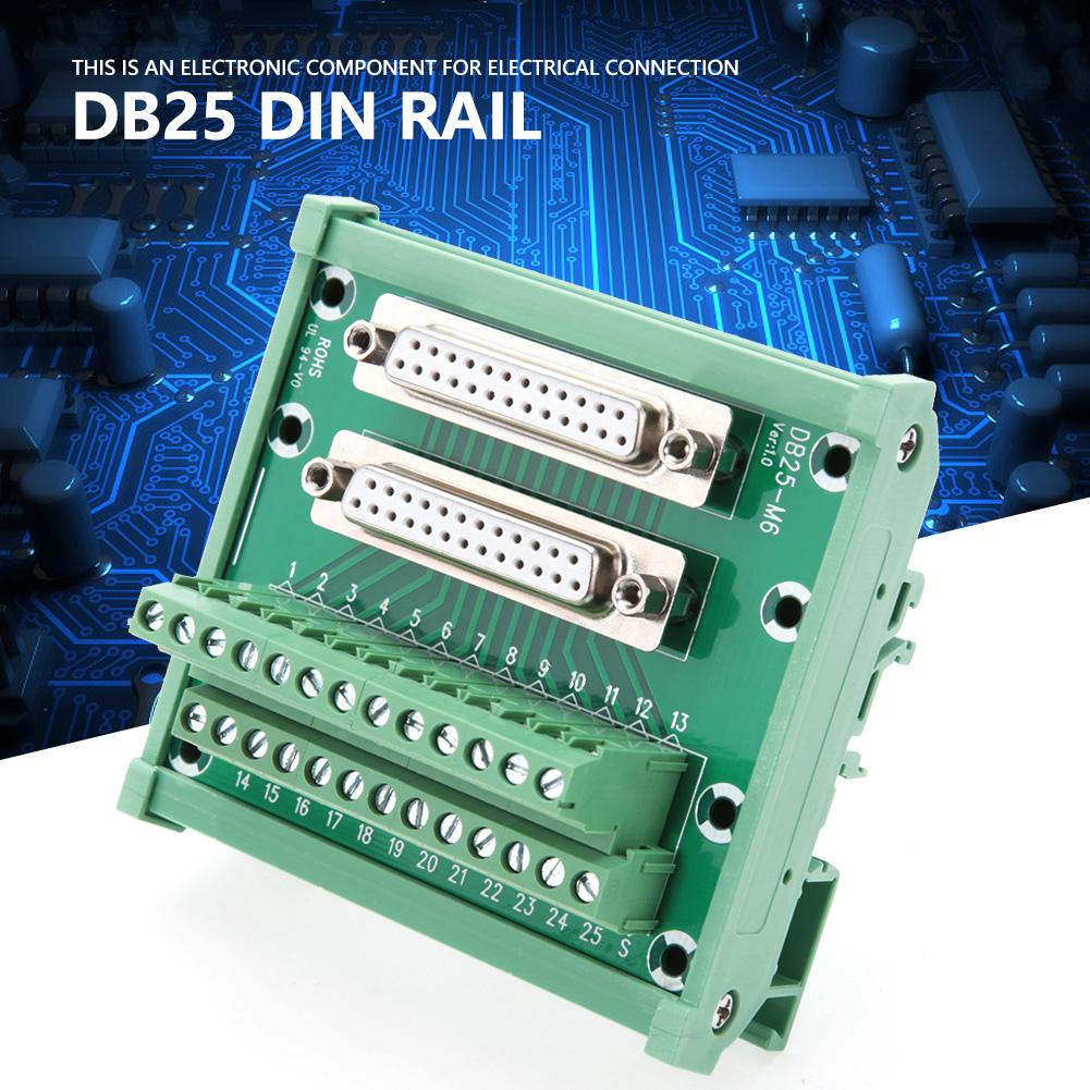 DB25 M6 Double Female Head DIN Rail Mount Interface Module Terminal Block Board Connector