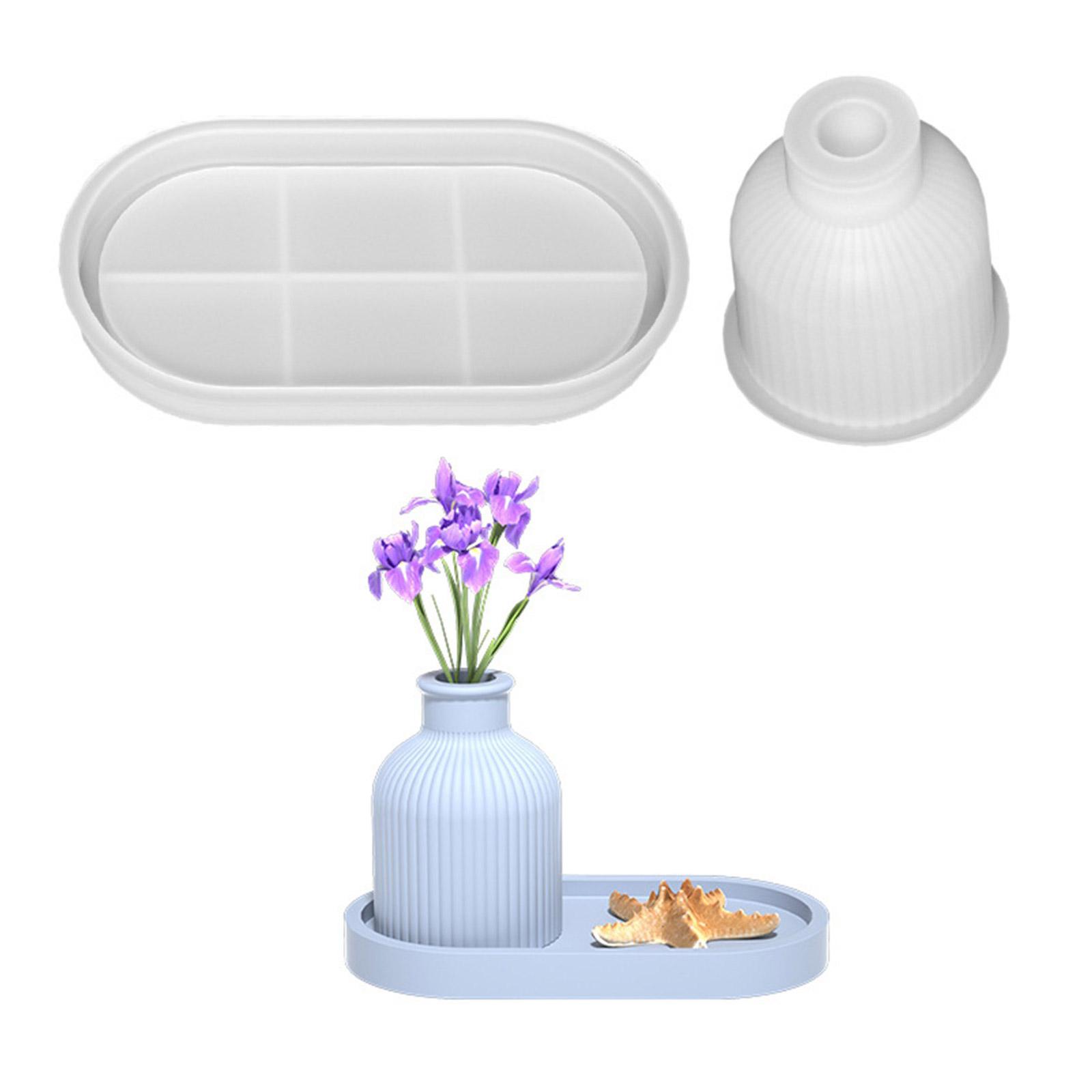 

3D силиконовая форма DIY цветочные горшки вазы поддон формы наборы гипсовая смоляная форма подсвечник ручной работы ремесленная форма домашний декор