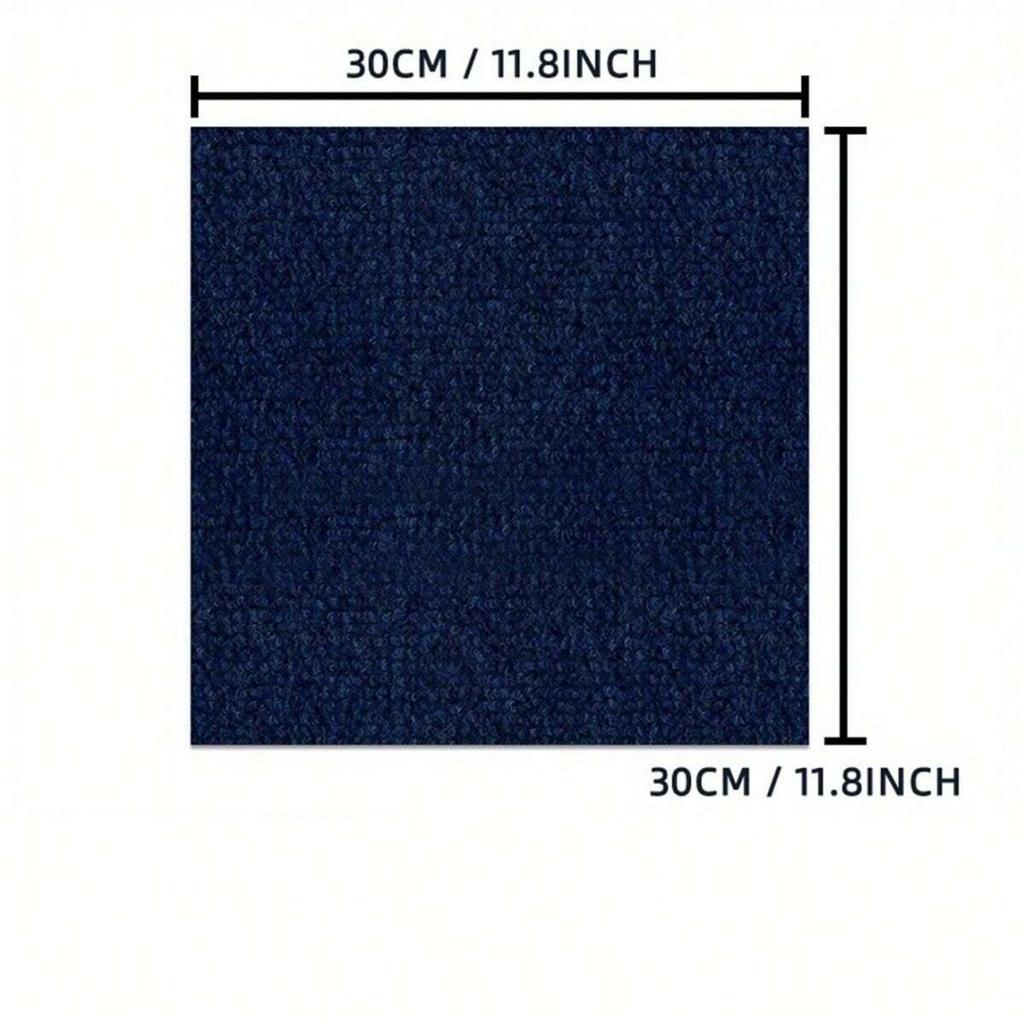 10pcs 30x30cm Easy-to-Install Self-Adhesive Striped Carpet For Office, Living Room, and Bedroom Mats With Aluminum Foil Bottom -