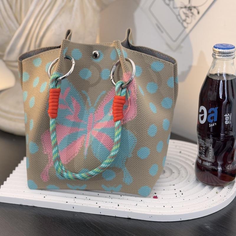 Koreanische & Japanische Strick-Tragetasche: Tragbare, großvolumige quadratische Tasche für Pendler & Ausflüge