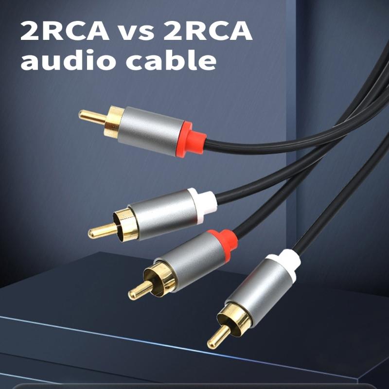 2RCA to 2RCA Stereos Splitter Cable 2RCA Male to 2RCA Male Sound Adapters for Laptop Phone Gaming Consoles Home Theater