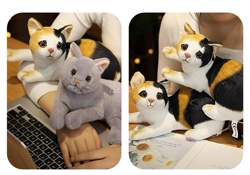 Cute Kitten Plush Pillow Doll - Small Floral Comfort Toy for Kids