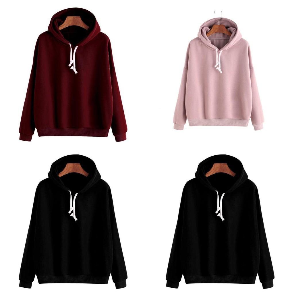 Stylish Unisex Men Women Pullover Hoodie Comfortable Solid Color Sweatshirt For Teens