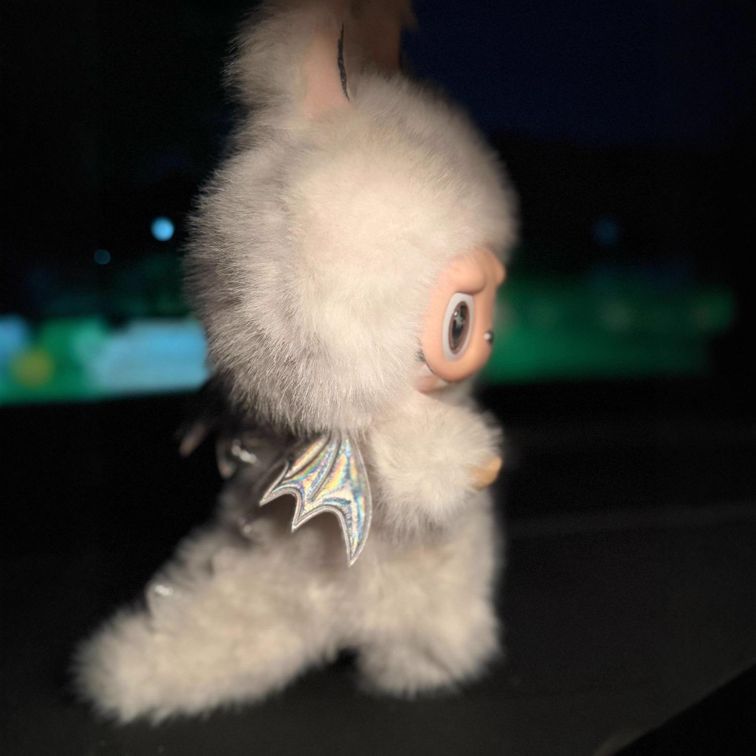 

17см Белая плюшевая кукла, включая ожерелье, из настоящего винила ручной работы