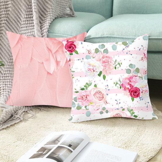 Чехол на подушку Мягкая моющаяся квадратная форма наволочка с розовыми перьями в скандинавском стиле для дивана-кровати 1 529₽