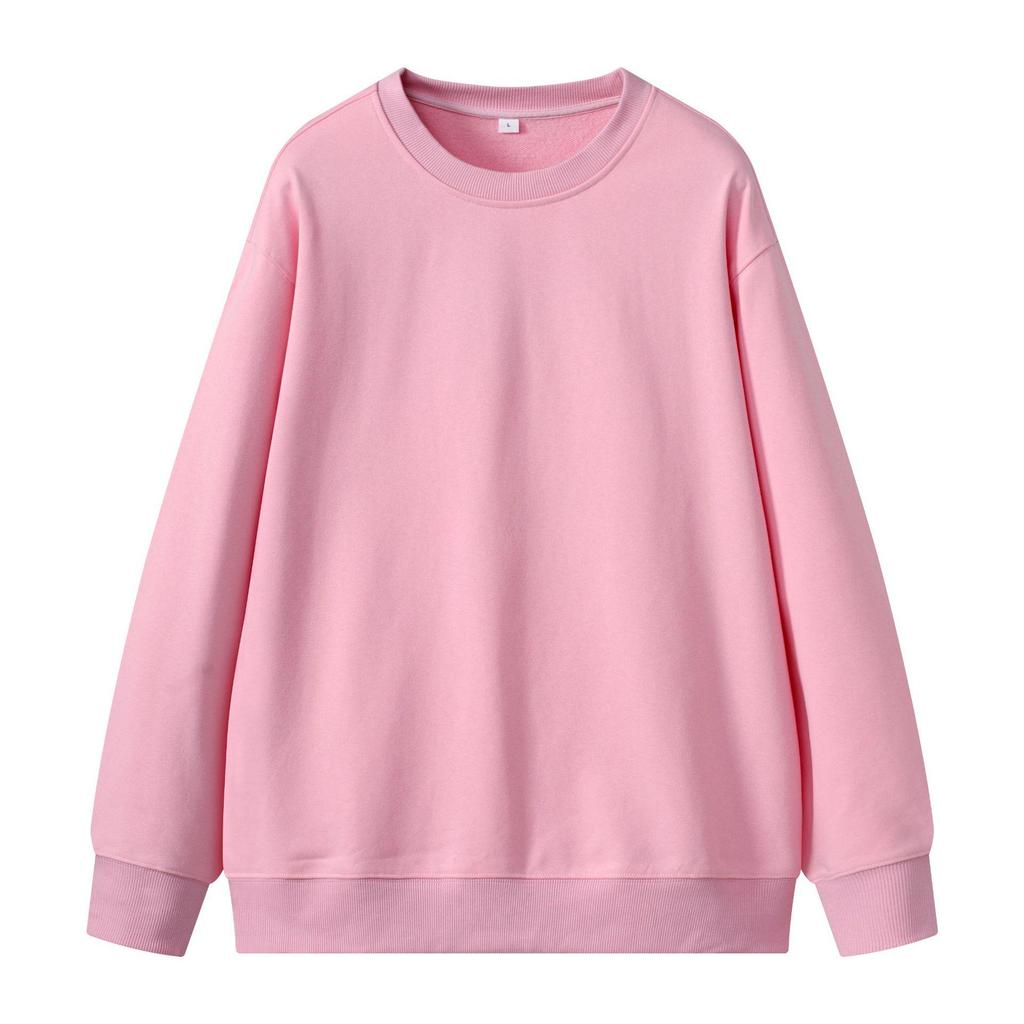 Unisex 430g Heavyweight Round Neck Sweatshirt - Solid Color, Basic Style, High-Quality Cotton Feel