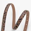 Leopard Leather Pattern Fine Leather Belt for Women Fashion Alloy Pin Buckle with Jeans Decorative Belt for Women