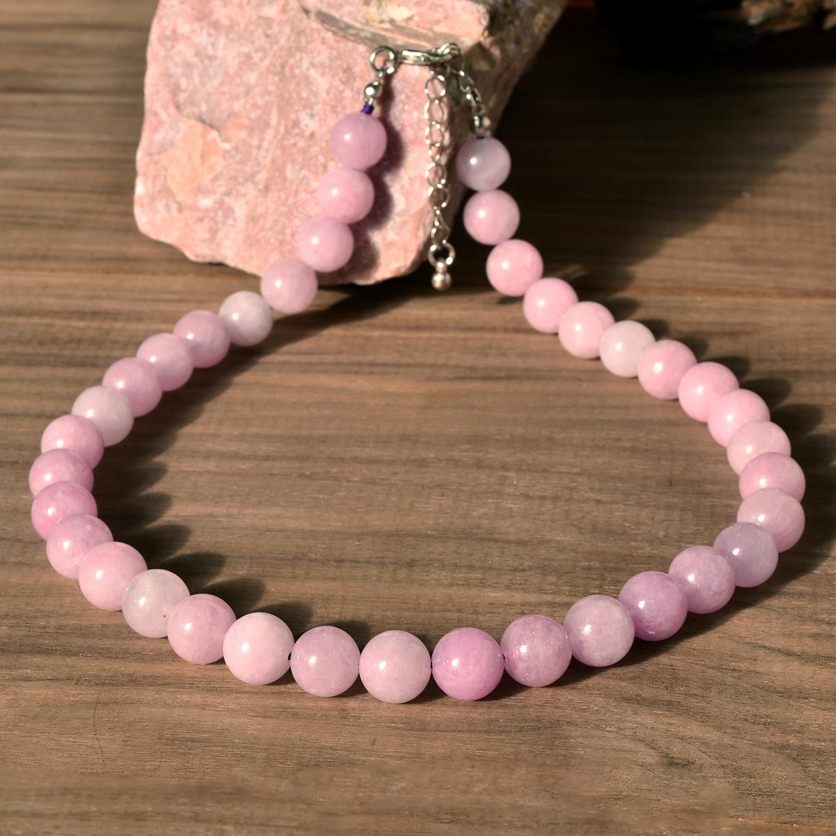 

Богемный чокер из круглых бусин из натурального камня, фиолетового лития, 6-12 мм, женский модный дизайн, праздничный, ручная работа, циркон