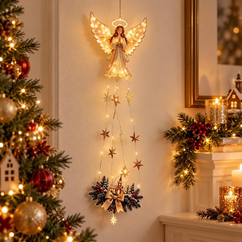 DIY LED Christmas Decorations 2026 Santa Claus Hat Hanging Ornament Decor Xmas Outdoor Ornament Home Decor Navidad Gift