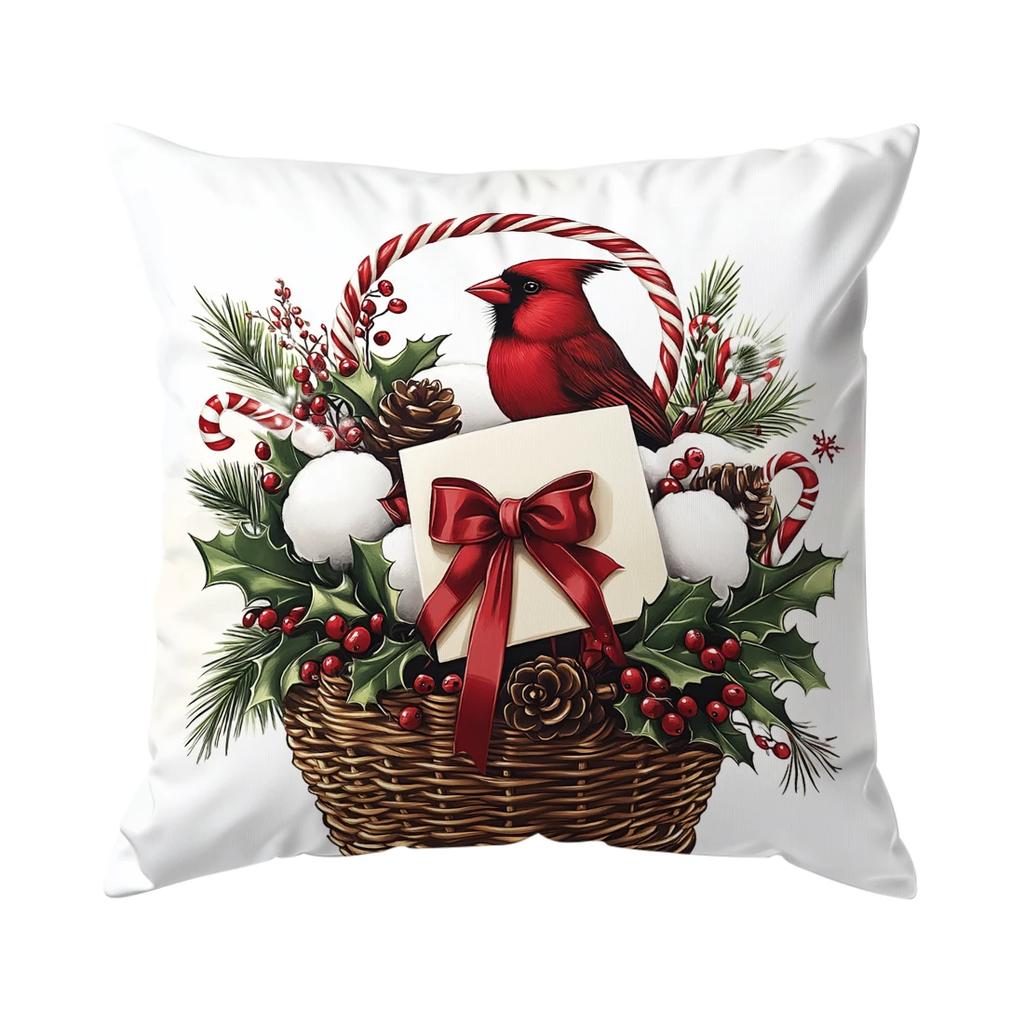 Christmas Series Flowers Pillowcase Printed Polyester 45X45Cm Throw Pillowcover Decorative Sofa Cushion Pillowslip Home Decor