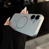 Thin Metallic Paint Magnetic For Magsafe Case For iPhone 16 15 14 13 Pro Max Lens Protection Wireless Charge Shockproof PC Cover
