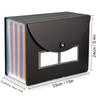 Pockets File Folder Accordion File Organizer/Portable Expandable Plastic Filing Box,Paper/Document/ with Colored Tabs