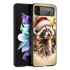 Mapache Hard PC Phone Case For Samsung Galaxy Z Flip 7 6 5 4 Black Cover For Galaxy Z Flip 3 Foldable Shell Fundas Capas Coque