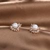 Round Pearl Earrings Stud Women Girls Fine Jewelry Silver Zircon Fashion Boucle Ooreille Femme Trendy Gifts Stud Earrings