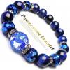 Riqueza saúde sorte Ryukyu Hotaru Azul impressionante contas de 16mm escultura dragão de cinco garras cristal lápis olho de tigre masculino pulseira de pedra de poder natural