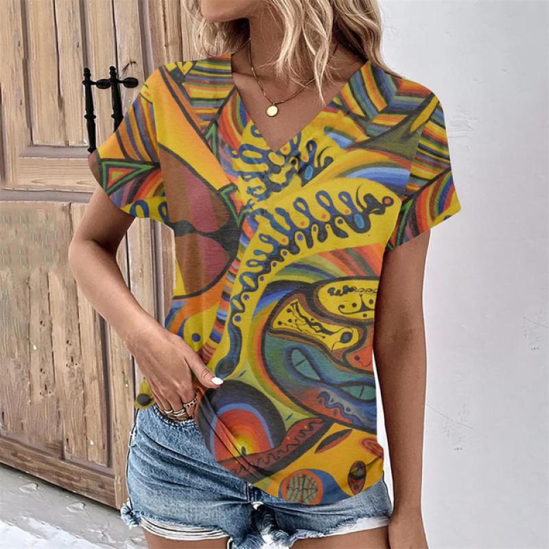 Fashion Beautiful Printed Women's T Shirt Summer Hot Floral O Neck Short Sleeve Tops Street Trend Womens Loose Women's Shirt 5Xl