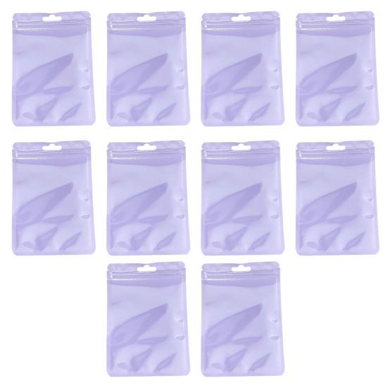 

10 шт., для хранения вещей, долговечные, практичные, влагостойкие, устойчивые к запахам, пакеты с застежкой-молнией, органайзеры для конфет, ювелирных изделий, сумки для хранения фиолетовый