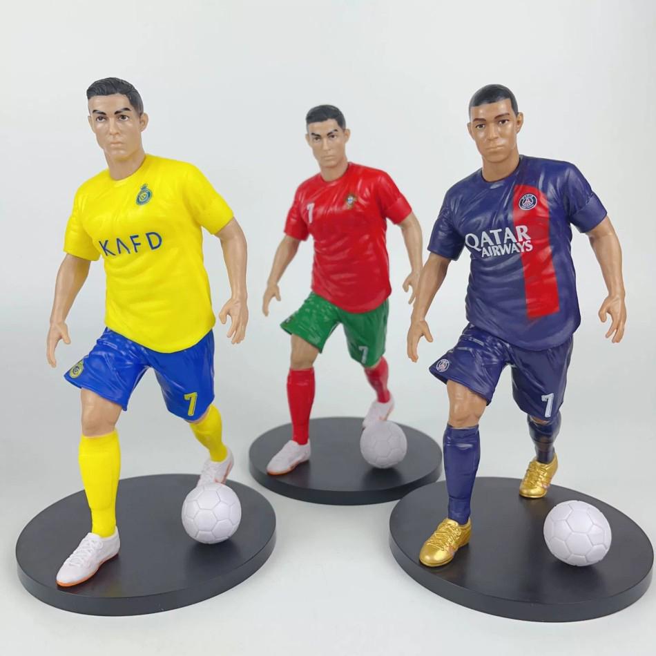 In Stock 1-8Pcs Football Star  C.Ronaldo Messi Mbappe Model Dolls Cartoon Cute Action Figure Car Accessories Football Fans Gifts