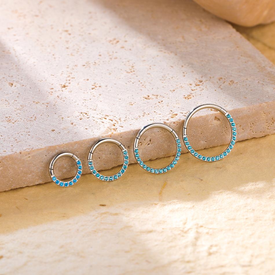 1PC 16G Surgical Steel Hoop Earrings for Women 6/8/10/12mm CZ Paved Small Helix Piercing Tragus Cartilage Piercing Body Jewelry