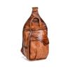 Whatna Antik-Stil Gegerbtes Natur-Rindsleder Umhängetasche Ein-Schulter-Tasche für Herren, Reversibler Riemen links oder rechts, Echtes Leder, Dick,