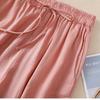 Sommer Literarisch Locker Einfarbig Baumwolle und Leinen Elastischer Bund Haremshose Neun-Punkt-Hose Damen Freizeithose