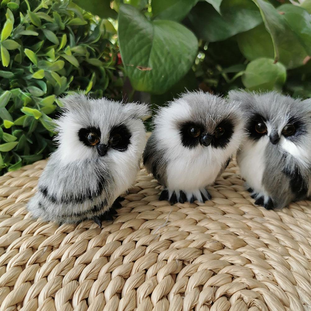 Simulation Owl Ornament Cute Furry Home Decoration Ornament Adornment Simulation Action Figures Christmas Kids Gift