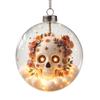 Glowing Transparent Plastic Halloween Hanging Ball Ornament with Horror Scene for Home and Party Decor