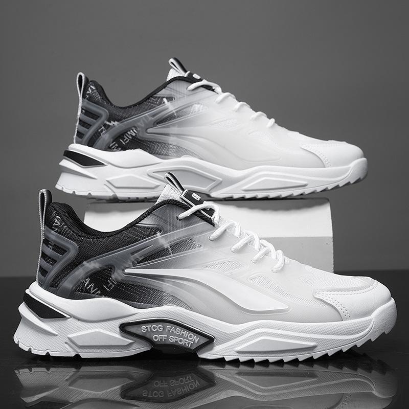 Men's shoes new breathable mesh shoes men's sports and leisure shoes trendy versatile white shoes running dad trendy shoes