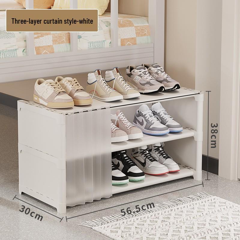 

2024 Пилозахисний Багатошаровий Вузький Взуттєвий Стелаж та Шафа для Зберігання Під Ліжком White 3-tier 60 with curtain
