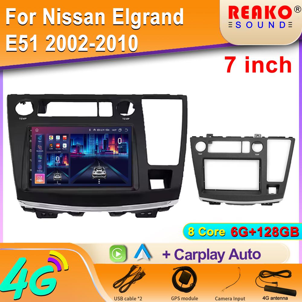 

Для Nissan Elgrand E51 2002-2010 Android Car Radio Carplay GPS Navigation Multimedia Player Android Auto 4G Wifi IPS 2din 8 core 6GB+128GB