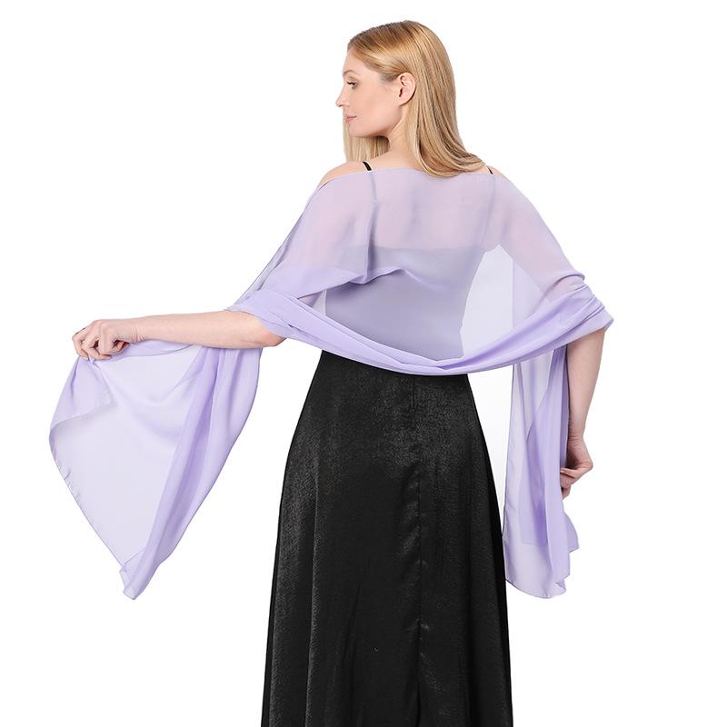 Eleganter Chiffon einfarbiger extra-langer Schal für Brautjungfern und Abendveranstaltungen