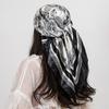 90*90cm Luxury Brand Square Silk Scarf Women Satin Print Hijab Scarves Muslim Pareo Bandana Female Shawl Wrap Headband Foulard