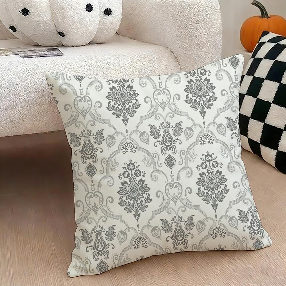 European Retro Cushion Cover Natural Linen Double Sided Print Throw Pillow Case for Sofa Couch Home Decor