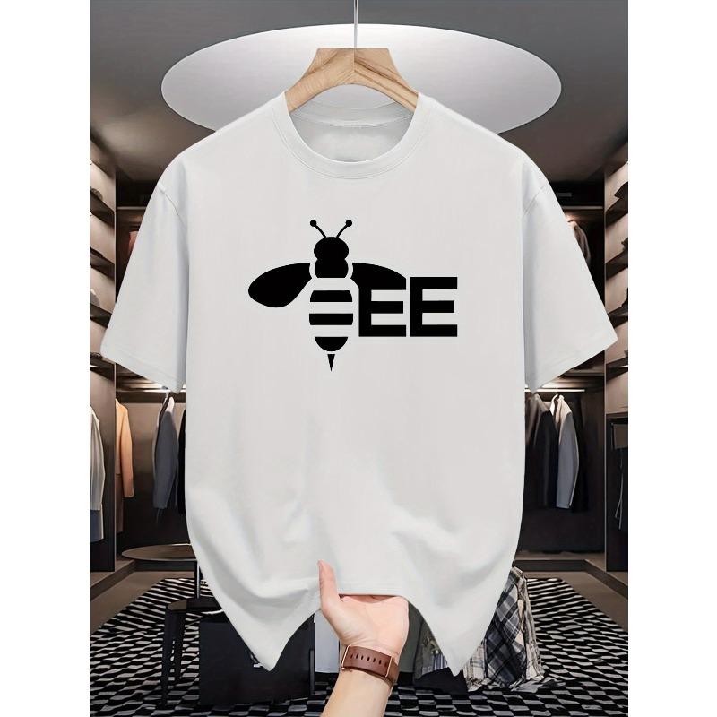 

Европейские размеры Мужские футболки с коротким рукавом на лето, Стильные и модные базовые футболки с принтом для мужчин, Повседневные топы с круглым вырезом, Подходящие для мужчин-подростков S белый