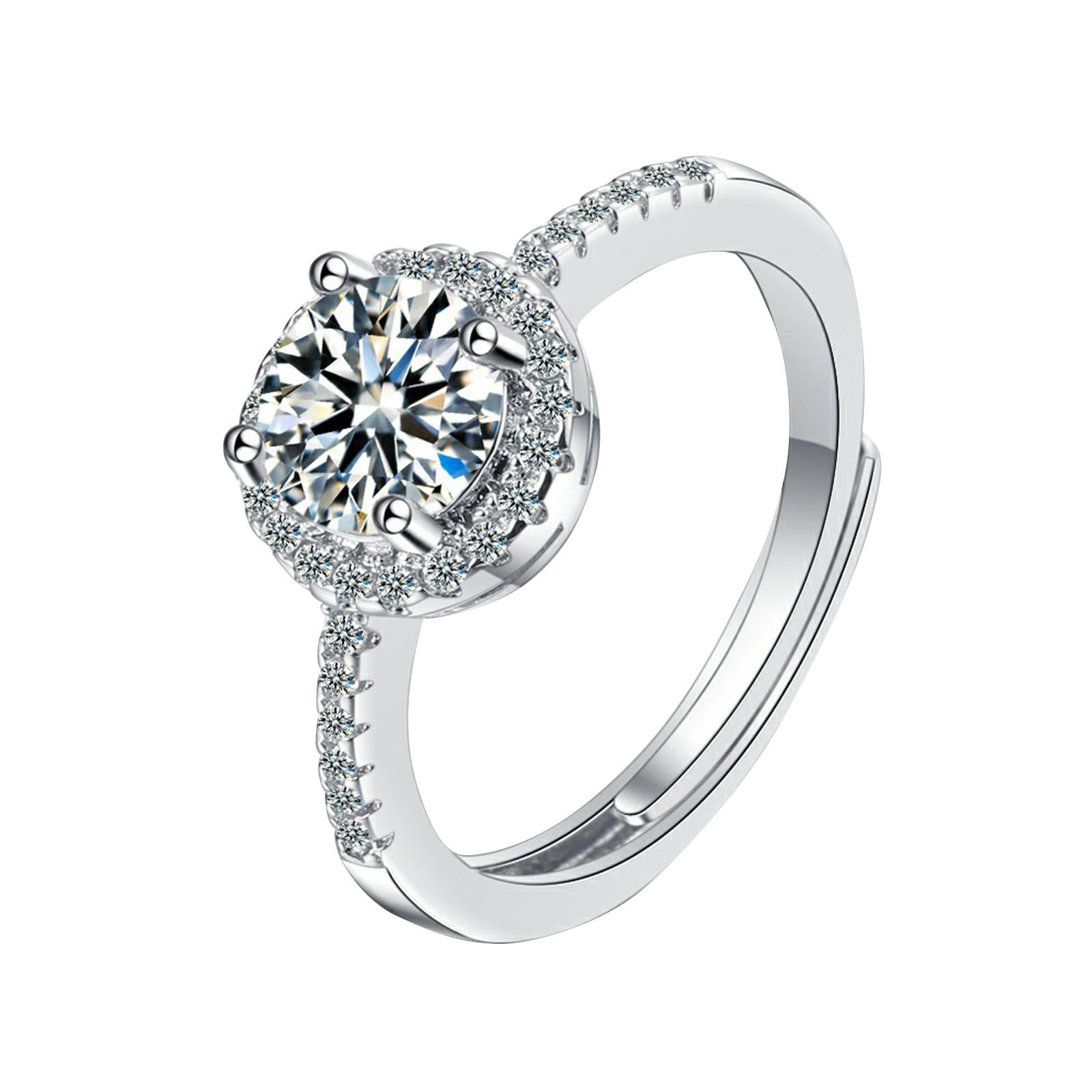 Women s Ring Flashing Zirconia Diamond Ring Fashionable And Lively Design Ring серебряный