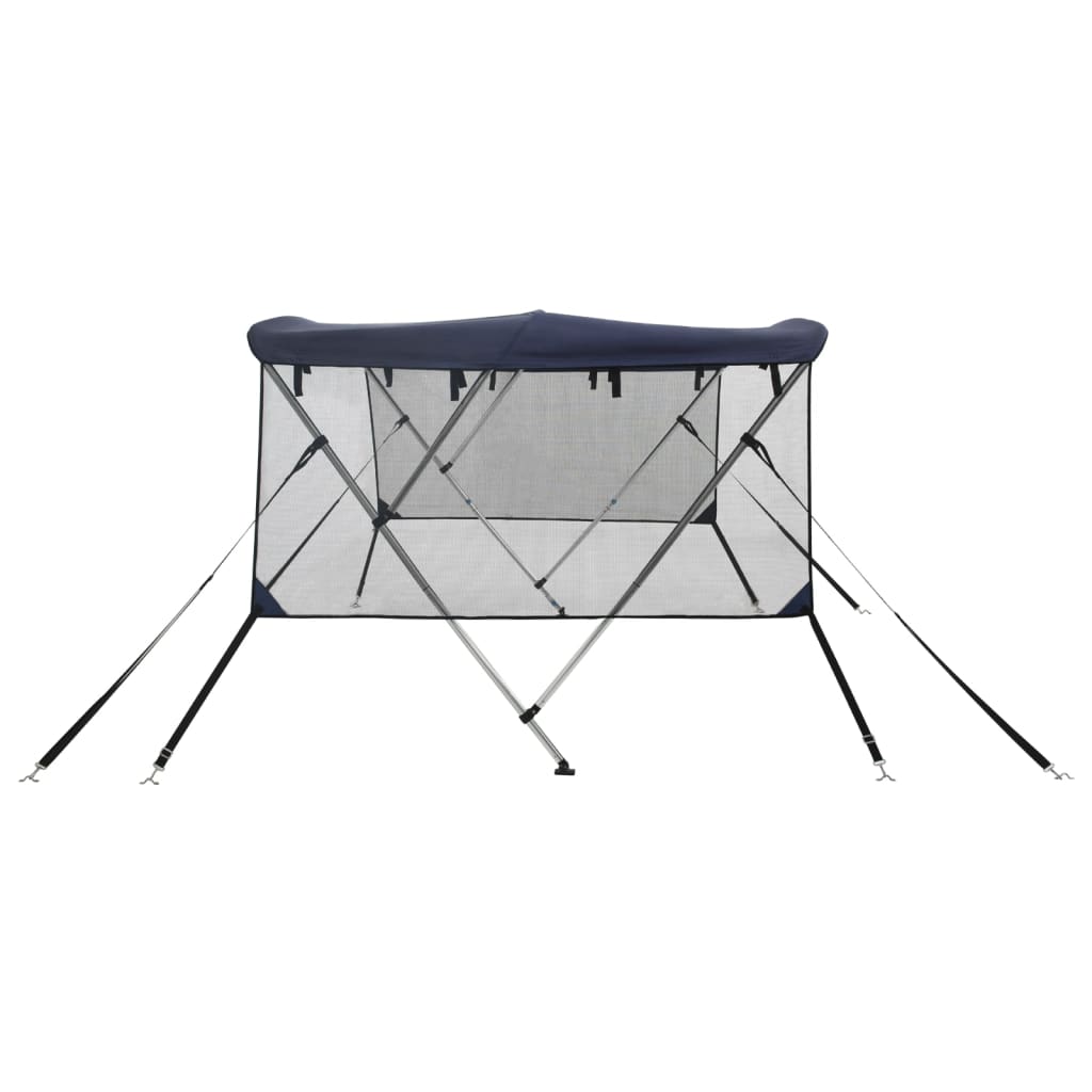3 Bow Bimini Top with Mesh Side Panels 183 x (137 152) x 137 cm