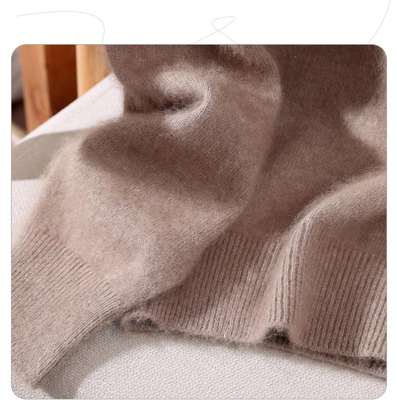 Damen Schlank geschnittener V-Ausschnitt Nerz Kaschmir Pullover, Große Größen, Herbst/Winter Pullover