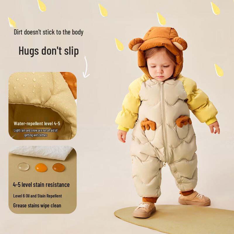 Balabala Infant Triple-Proof Hooded Down Romper