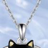 Halskette mit Haken und Ohrringen für Damen, schwarze Katze in Becherform, verstellbare Halskette, Geschenk zum Geburtstag und Jahrestag, Hals-Ohrschmuck aus Legierung für den Alltag und Partys