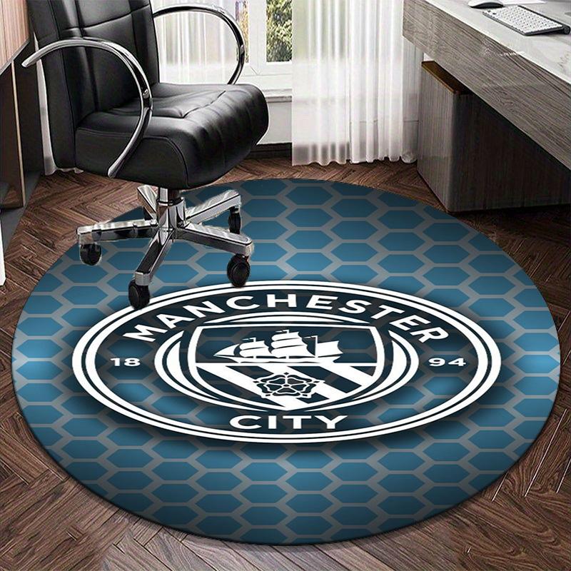 1PC round rug City Football Club Printed Round Area Rug ,Rug For Home Office, Round Chair Rug, Decorative Carpet Fan gifts Christmas gift
