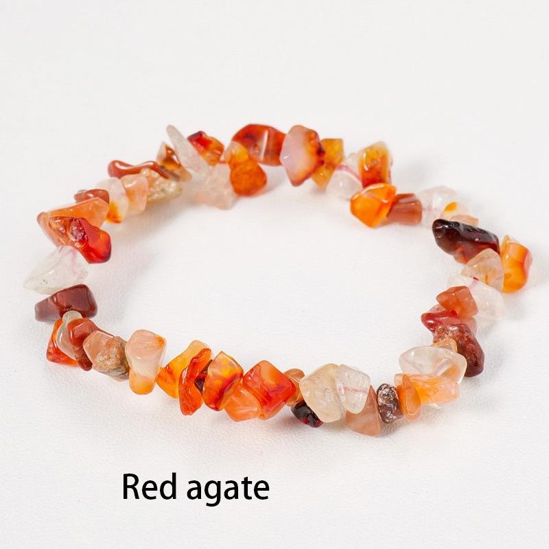 

Браслет из бисера из натурального камня, нерегулярный гравий, аметист, кристалл обсидиана, чакра, эластичные браслеты с веревочными звеньями для женщин, ювелирные изделия, подарок